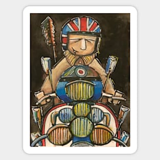 Retro Scooter, Classic Scooter, Scooterist, Scootering, Scooter Rider, Mod Art Sticker